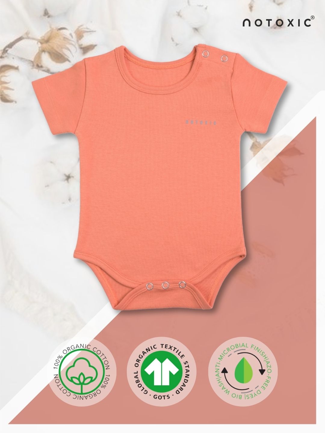 Coral OneSea Organic Bodysuit Half Sleeve