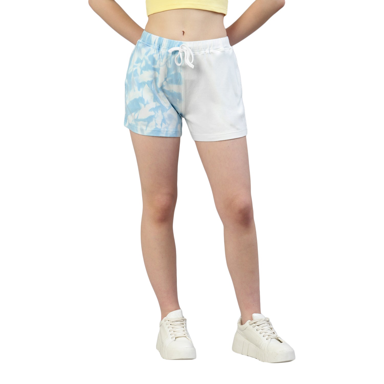 Dye Blue Thigh Shorts